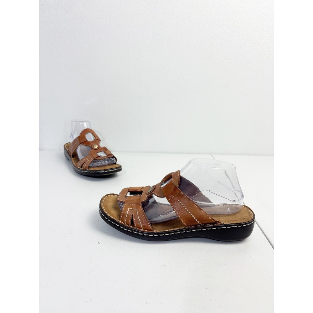 Natural Soul Cedric Slip-on Sandals Boho Leather Comfort Earthy Hippie Womens 9